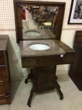 Very Unusual Antique Sink Cabinet w/ Lift Top