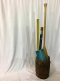 Old Nail Keg w/ Wood Oar, Decorative