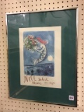 Contemp. Framed Mermaid/Fish Print