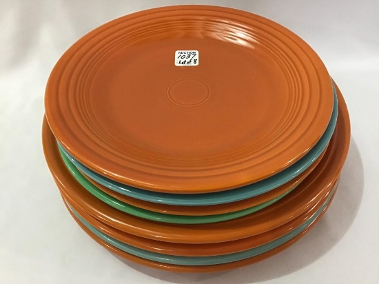 Fiestaware-Lot of 8 Plates Including 4-10 1/4 Inch