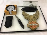 Group of Harley Davidson Collectibles Including