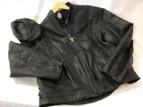 Leather Coat w/ Harley Davidson Decals  &