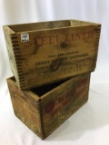 Lot of 2 Wood Adv. Ammo Boxes