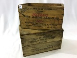 Lot of 2 Wood Adv. Ammo Boxes