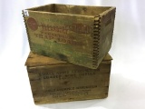 Lot of 2 Wood Adv. Ammo Boxes