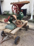 Antique Feed Grinder on Cart-Marked 3944G