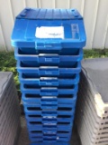 Lot of 13 Tucker Plastic Bins w/ Lift Top