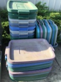 Lot of 10 Rubbermaid Totes w/