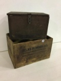 Lot of 2 Wood Adv. Ammo Boxes Including