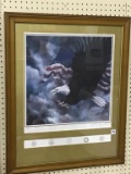 Framed Dessert Storm Print w/ Eagle-