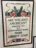 Framed US Govt. Bond Poster-