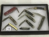 Lot of 9 Knives Including Case, Simmons,