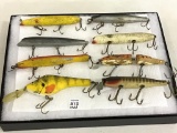 Lot of 8 Larger Wood Fishing Lures