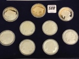 Collection of 9 Buffalo Nickel COPY Rounds-