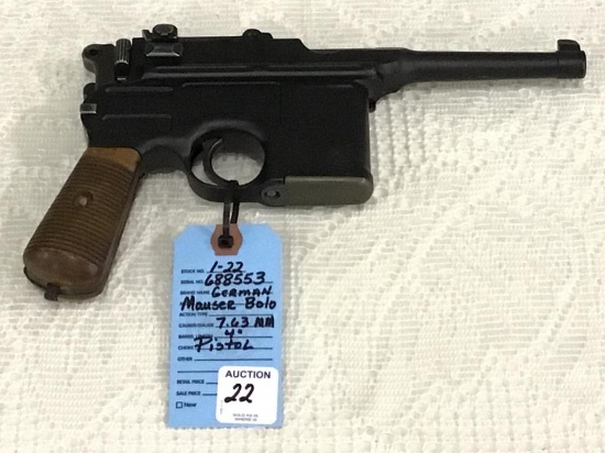 German Mauser Bolo 7.63  MM Pistol w/