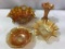 Lot of 4 Various Carnival Glass Pieces