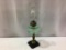 Queen Anne Style Oil Lamp w/ Green Glass Metal