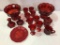 Lg. Group of Red Coin Glass Including 2-