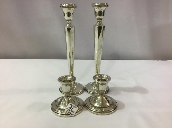 2 Pair of Sterling Silver Candle Holders