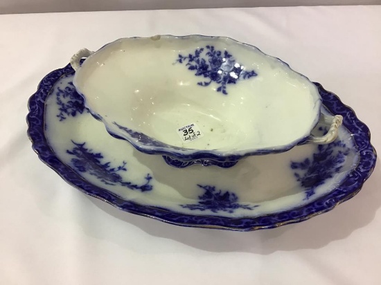 Lot of 2 Flo Blue Dishes Including