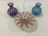 Lot of 3 Sm. Murano Italy Art Glass Pieces