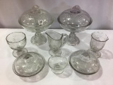 Group of Old Vintage Pressed Glass Pieces