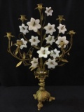 Ornate Brass Pedestal Candleabra w/