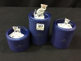 Lot of 3 Swarovski Crystal Cats w/ Boxes