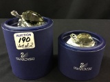 Lot of 2 Swarovski Crystal Turtles  w/ Boxes