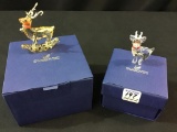 Lot of 2 Swarovski Crystal Reindeer w/ Boxes