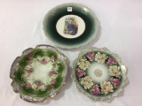 Set of 3 Hand Painted Plates