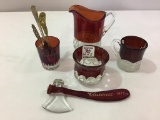 Lot of 5 Red Ruby Flash Pieces 1908, 1917,