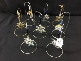Lot of 8 Swarovski Christmas Ormanents on Stands