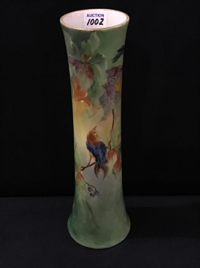Hand Painted Bird Vase (12 Inches Tall)