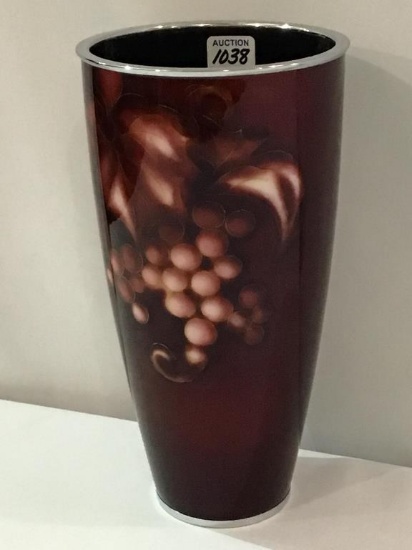 Japanse Cloisonne Vase w/ Grapes-Signed Ando