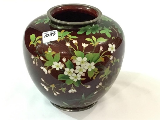 Japanese  Cloisonne Ando Floral Vase w/ Hidden Kai