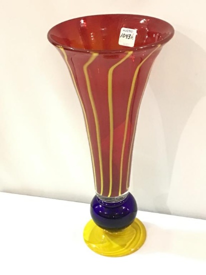 Murano Tri Color Trumphet Vase (14 Inches