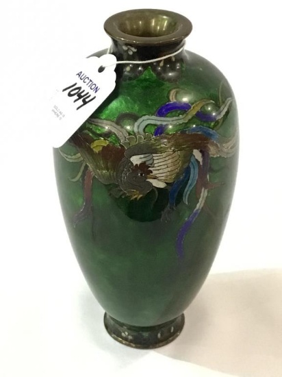 Japanese Cloisonee Foil Vase (7 1/4 Inches Tall)