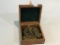 Brass Nautical Compass in Wood Box