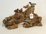 Group of 10 Miniature Carved Ducks by Einer
