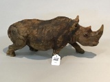 Heavy Carved Rhino Statue (7 Inches Tall X