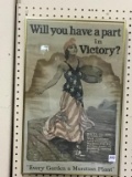 Framed Victory Poster-Every Garden Munition Plant