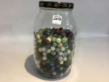 Lg. Glass Jar Filled w/ Approx. 700 Marbles