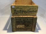 Lot of 2 Wood Adv. Boxes Including Rock Crystal