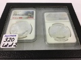 Lot of 2-2020 China S10Y 30 G .999 Silver Panda