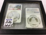 Lot of 2-2020 China S10Y 30 G .999 Silver Panda