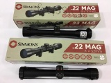 Lot of 2 Simmons .22 Mag 4 X 32 MM Scopes