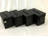 Lot of 4 Tree Line Metal Ammo Cans