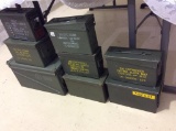 Lot of 8 Various Metal Ammo Boxes