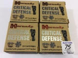 Lot of 4 Full Boxes of Hornady Critical Defense